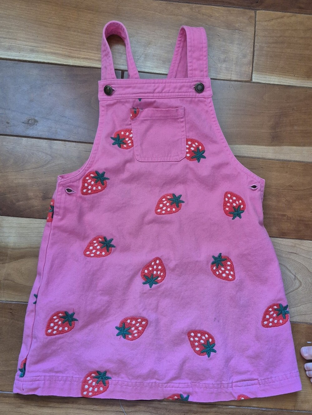 Girls' Pink Strawberry Jumper Dress
